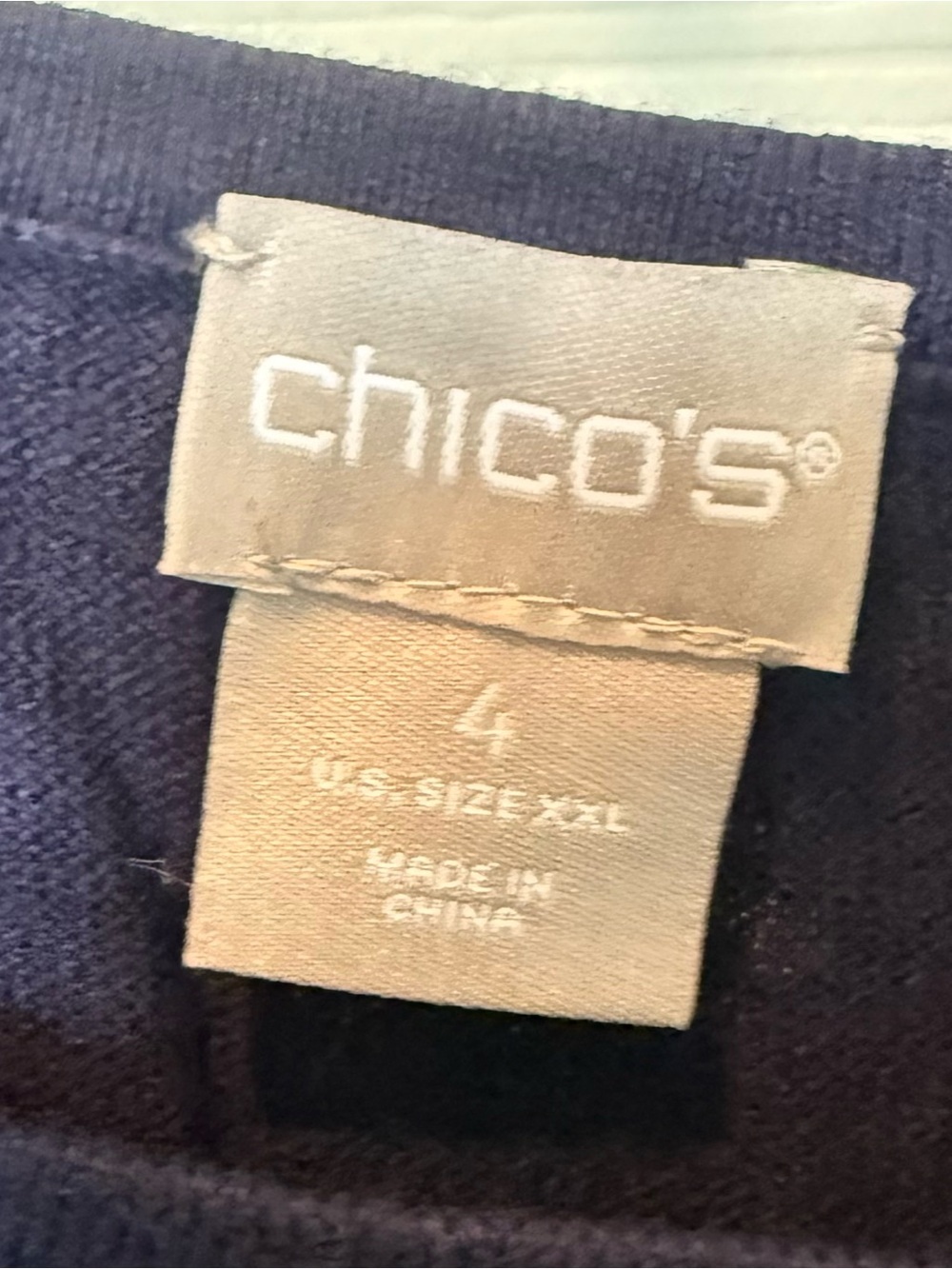 # Chico's XXL Navy Tank Sweater & Open Cardigan with Paisley Woven Accents - Picture 4 of 16